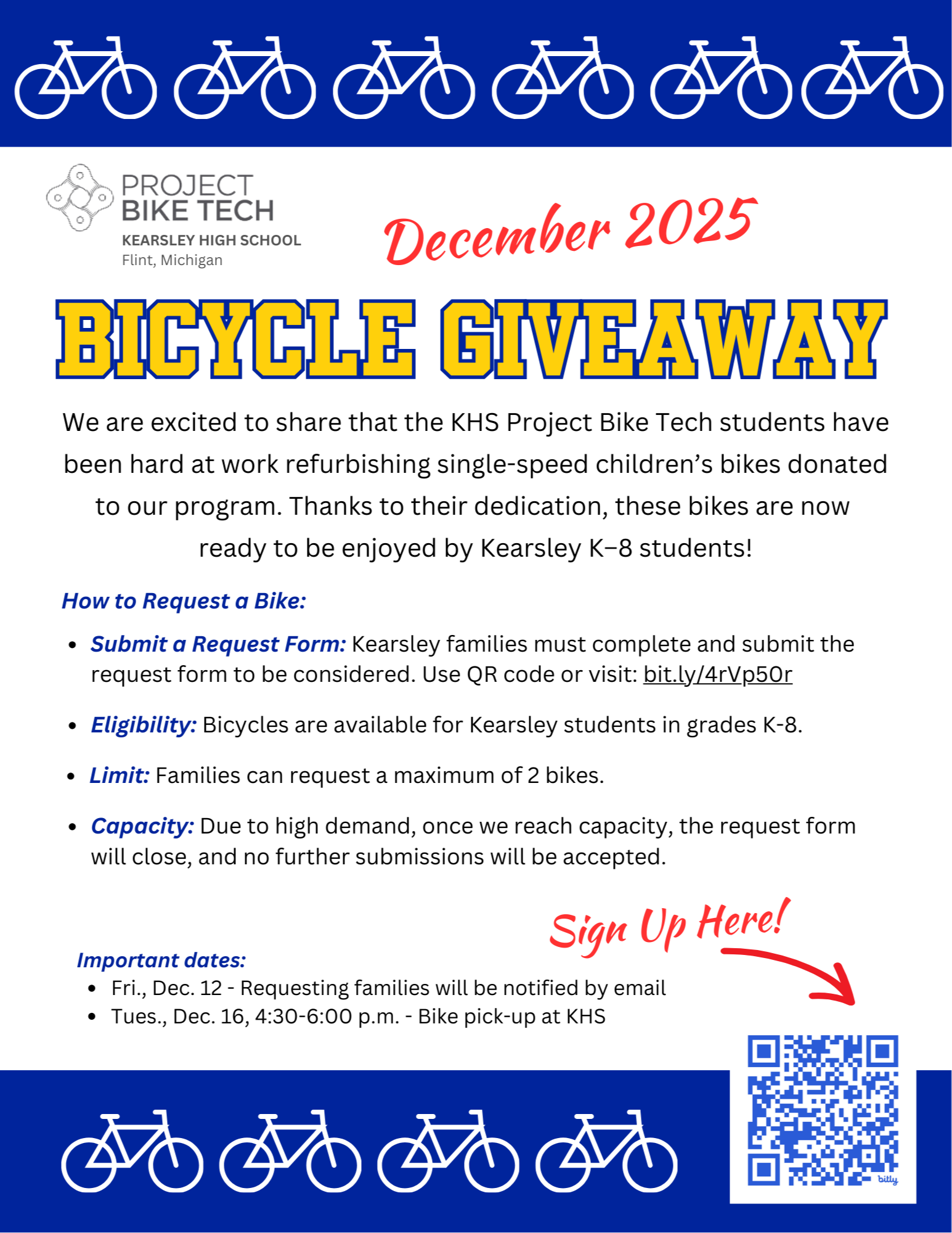 Bike Giveaway flyer