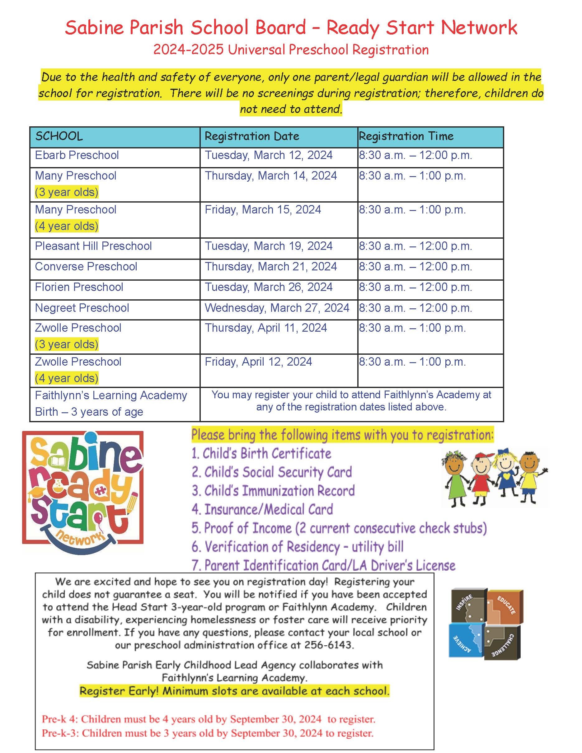 Universal PreKindergarten Sabine Parish School District