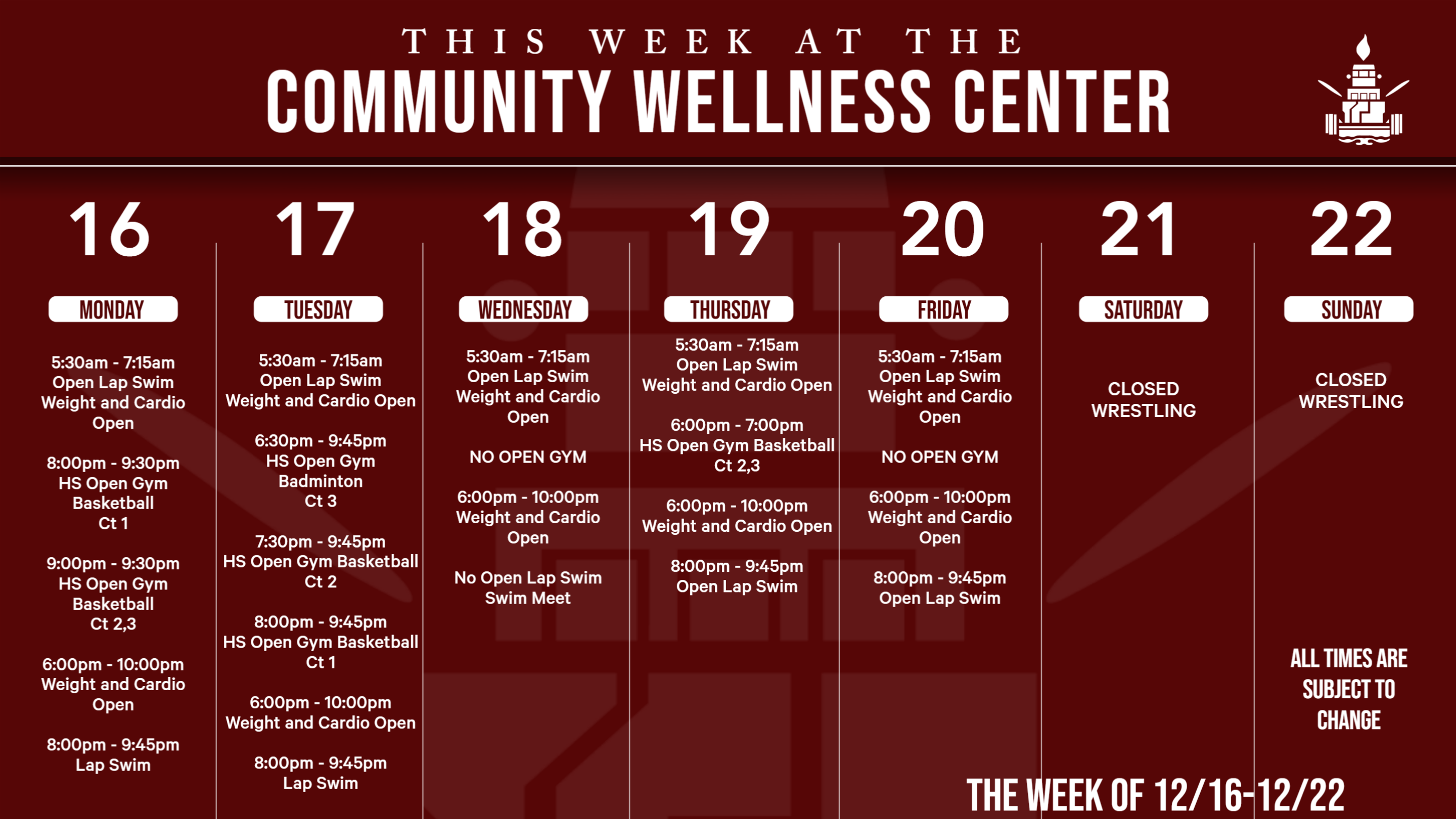 CWC Schedule