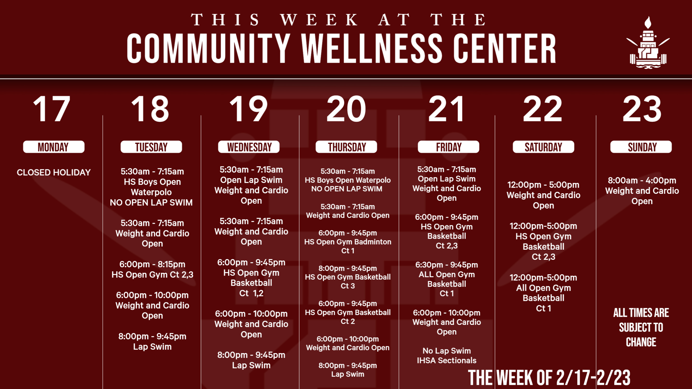 CWC Schedule