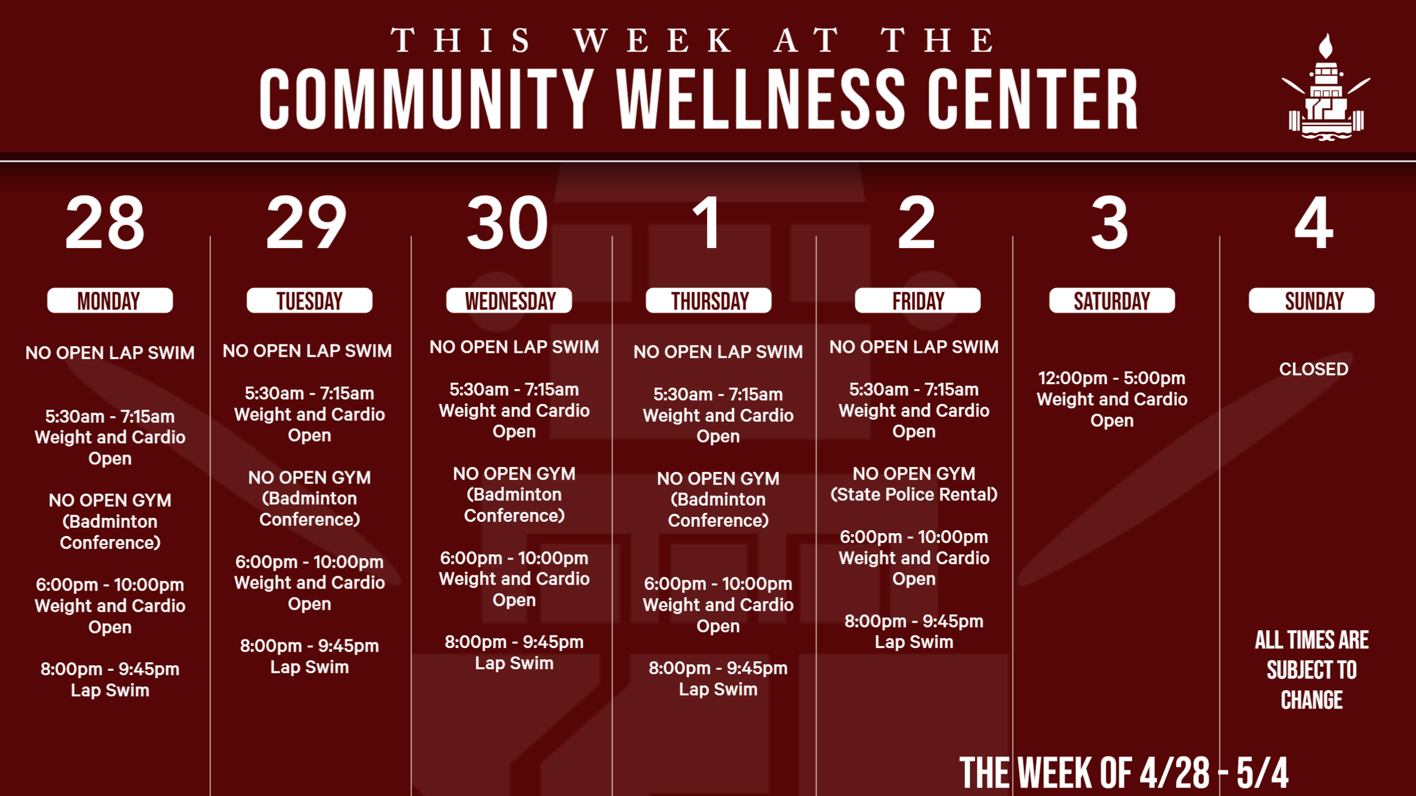 CWC Schedule