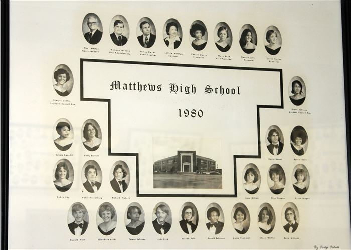 old looking picture of previous Matthews High School Composites by year (pictures go by year from 1951 to 1983)