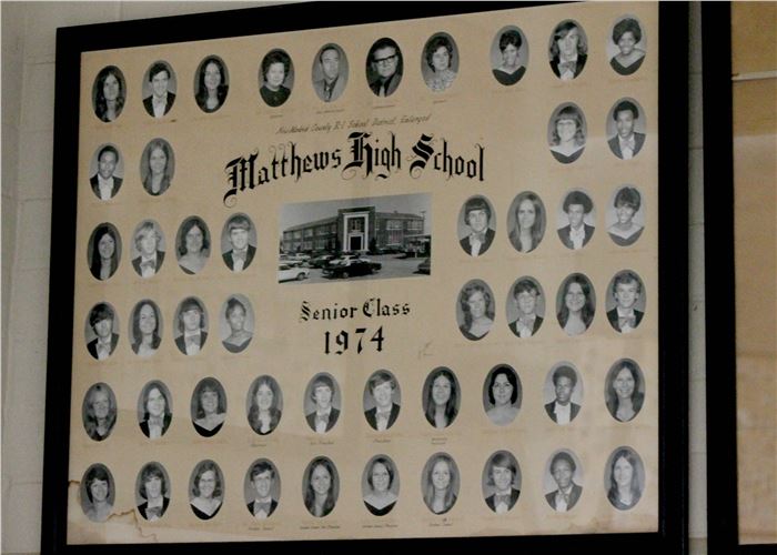 old looking picture of previous Matthews High School Composites by year (pictures go by year from 1951 to 1983)