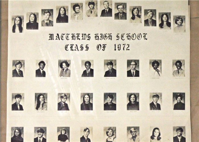 old looking picture of previous Matthews High School Composites by year (pictures go by year from 1951 to 1983)