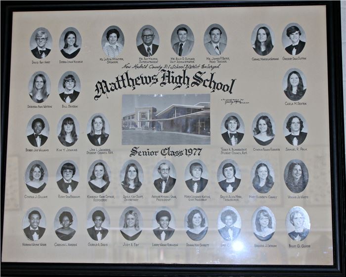 old looking picture of previous Matthews High School Composites by year (pictures go by year from 1951 to 1983)