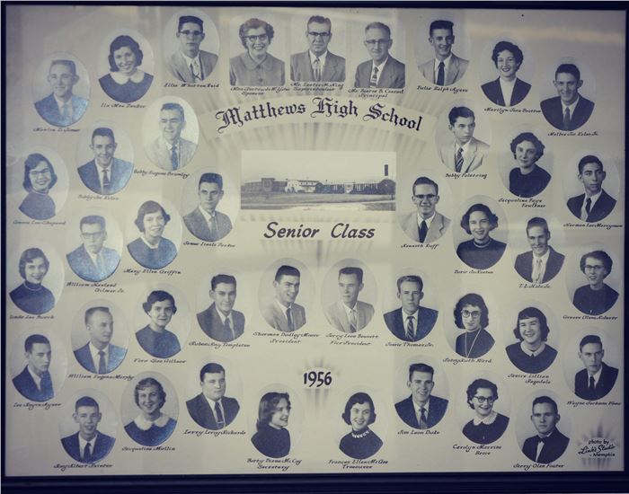 old looking picture of previous Matthews High School Composites by year (pictures go by year from 1951 to 1983)