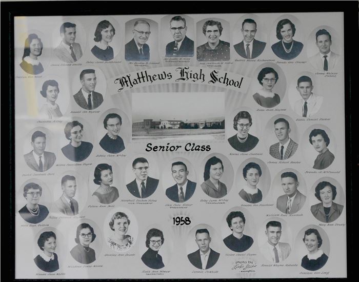 old looking picture of previous Matthews High School Composites by year (pictures go by year from 1951 to 1983)