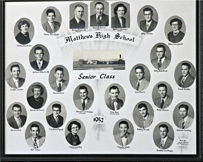 old looking picture of previous Matthews High School Composites by year (pictures go by year from 1951 to 1983)