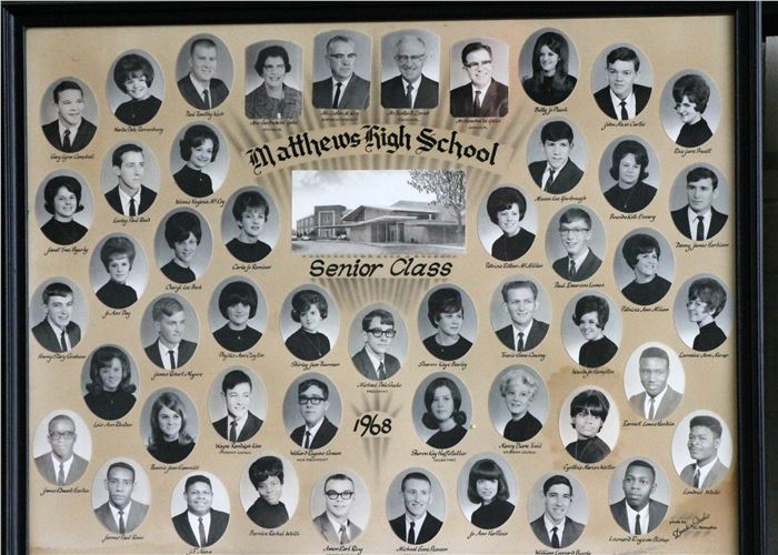 old looking picture of previous Matthews High School Composites by year (pictures go by year from 1951 to 1983)