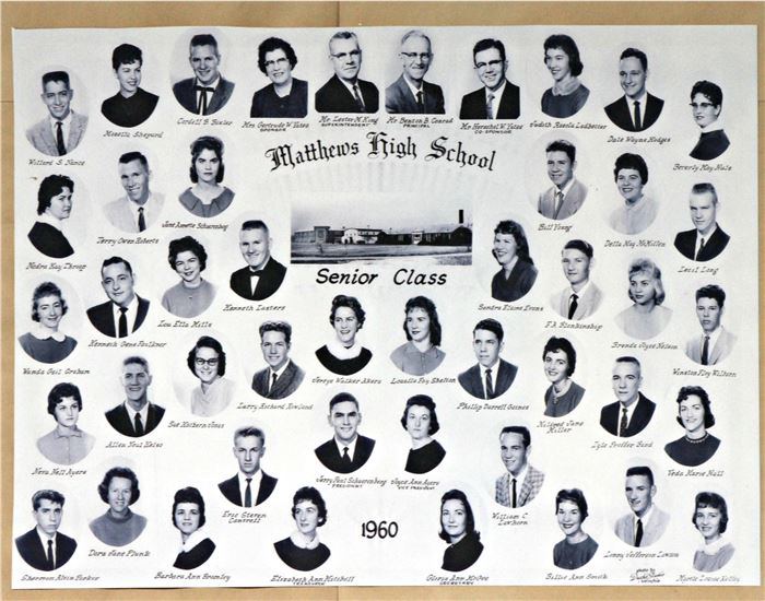 old looking picture of previous Matthews High School Composites by year (pictures go by year from 1951 to 1983)