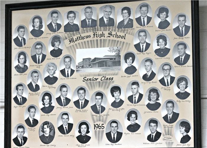 old looking picture of previous Matthews High School Composites by year (pictures go by year from 1951 to 1983)