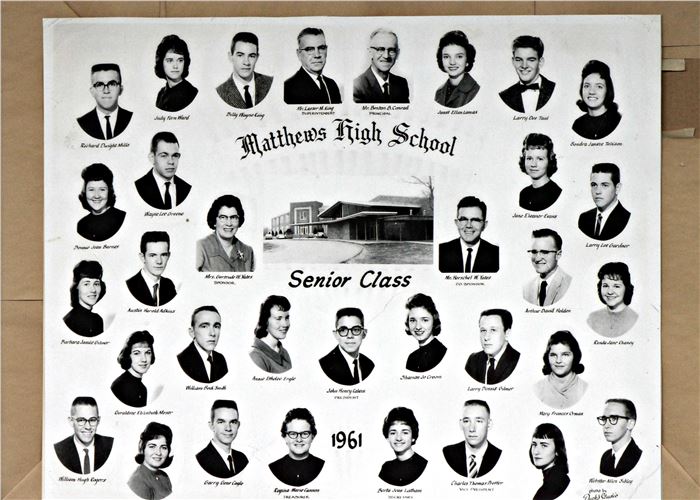 old looking picture of previous Matthews High School Composites by year (pictures go by year from 1951 to 1983)