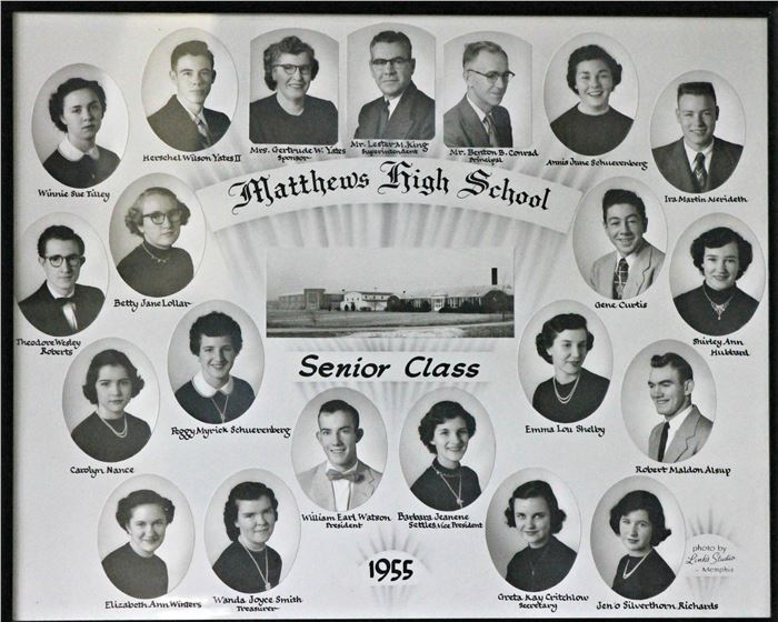 old looking picture of previous Matthews High School Composites by year (pictures go by year from 1951 to 1983)