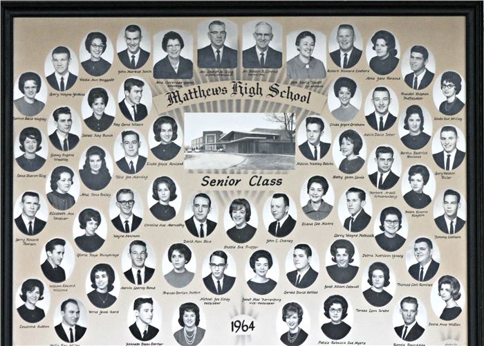 old looking picture of previous Matthews High School Composites by year (pictures go by year from 1951 to 1983)