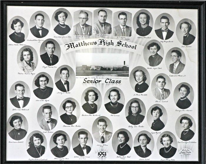 old looking picture of previous Matthews High School Composites by year (pictures go by year from 1951 to 1983)