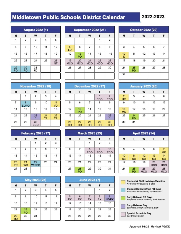 SY23 Academic Calendar Page 1 
