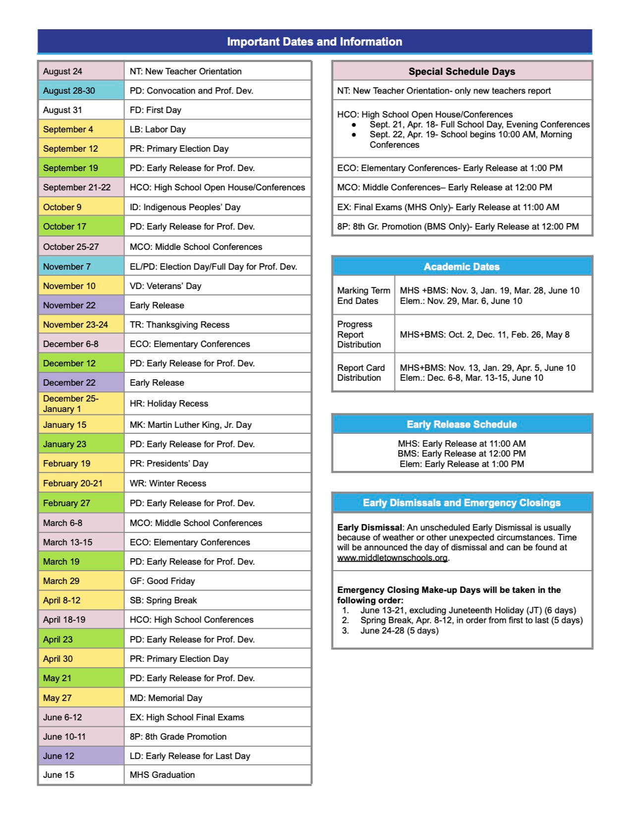 SY24 Academic Calendar Page 2