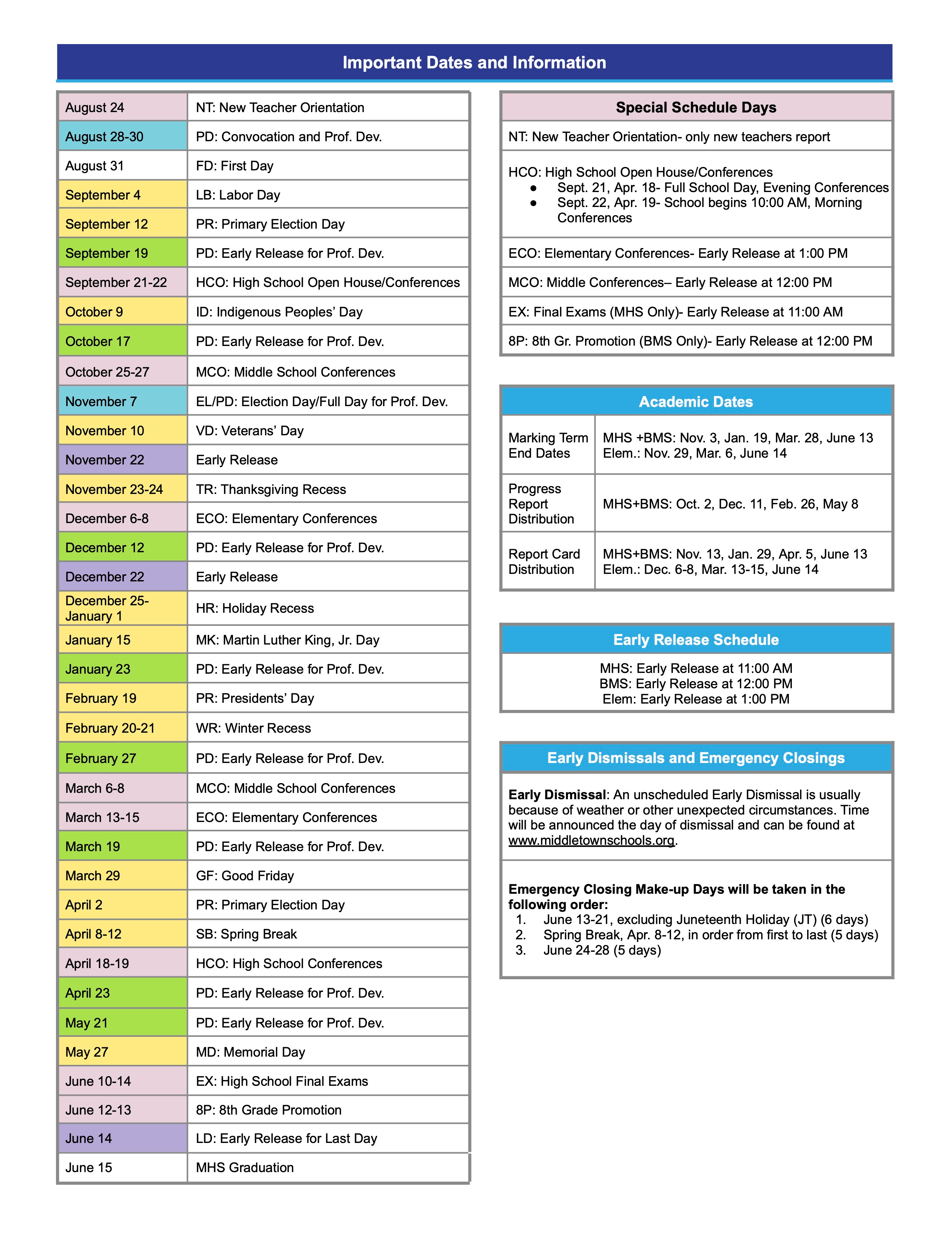 SY24 Academic Calendar Page 2