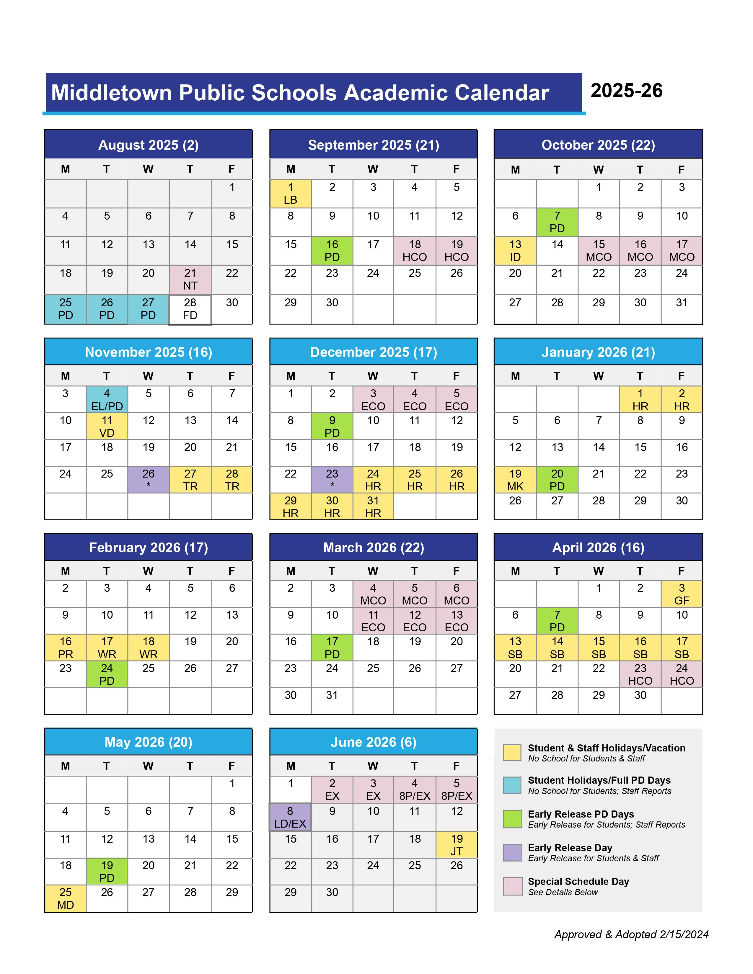 2025-2026 Academic Calendar