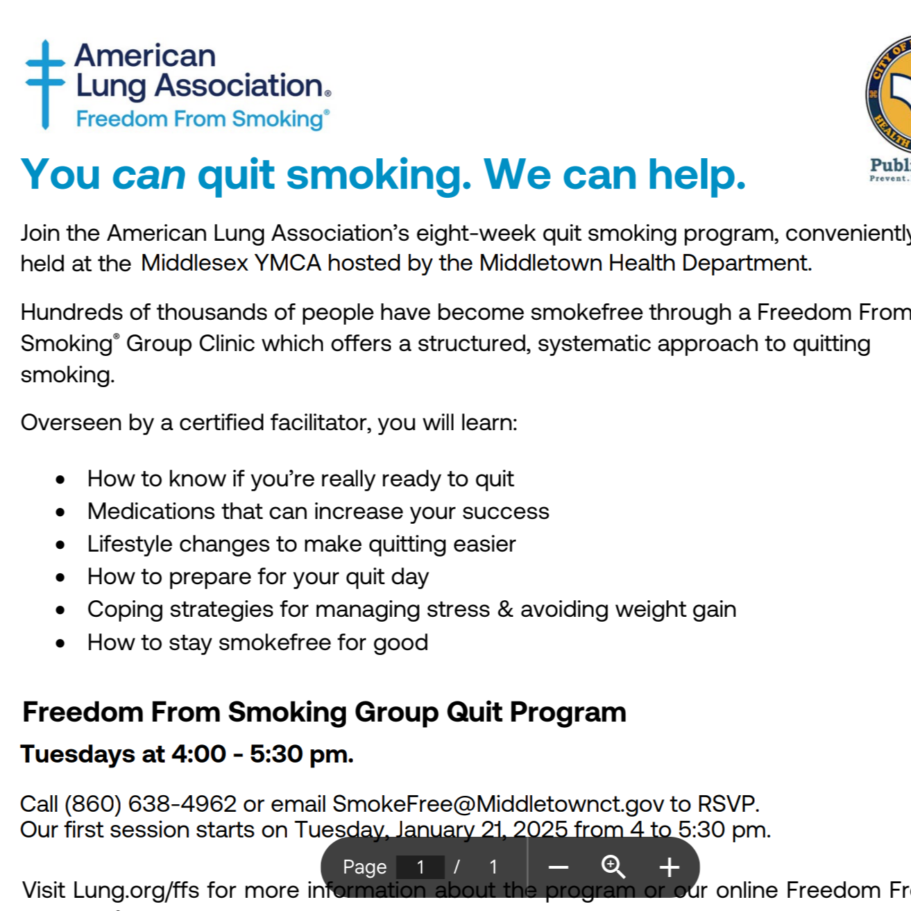 Nicotine Cessation Program