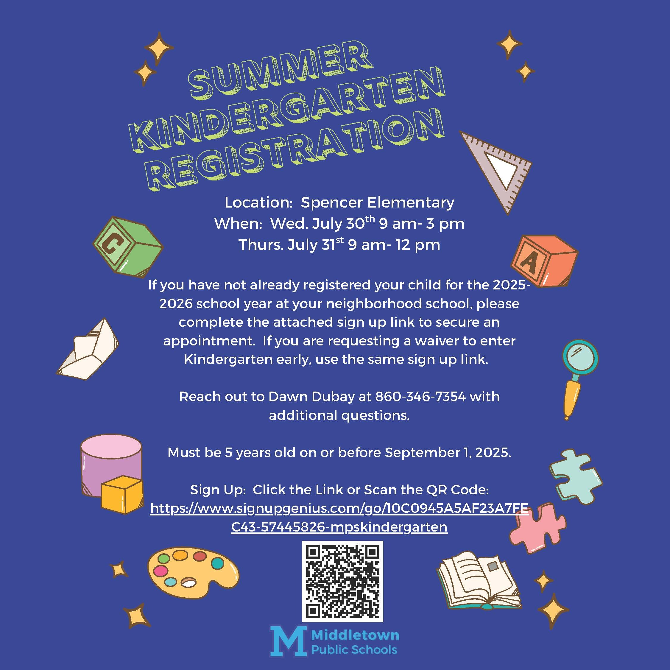 Kindergarten Registration Dates 2025-2026