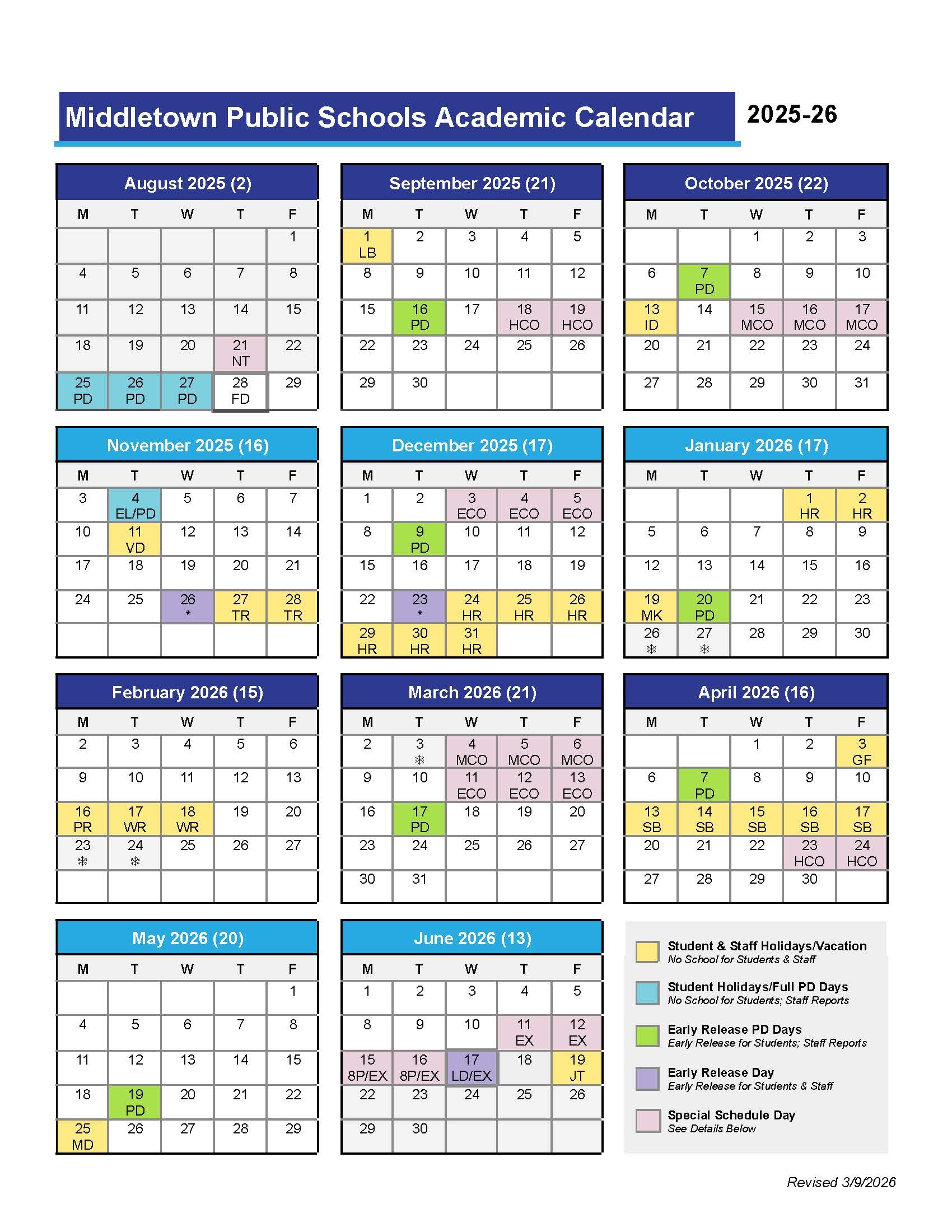 2025-2026 Academic Calendar
