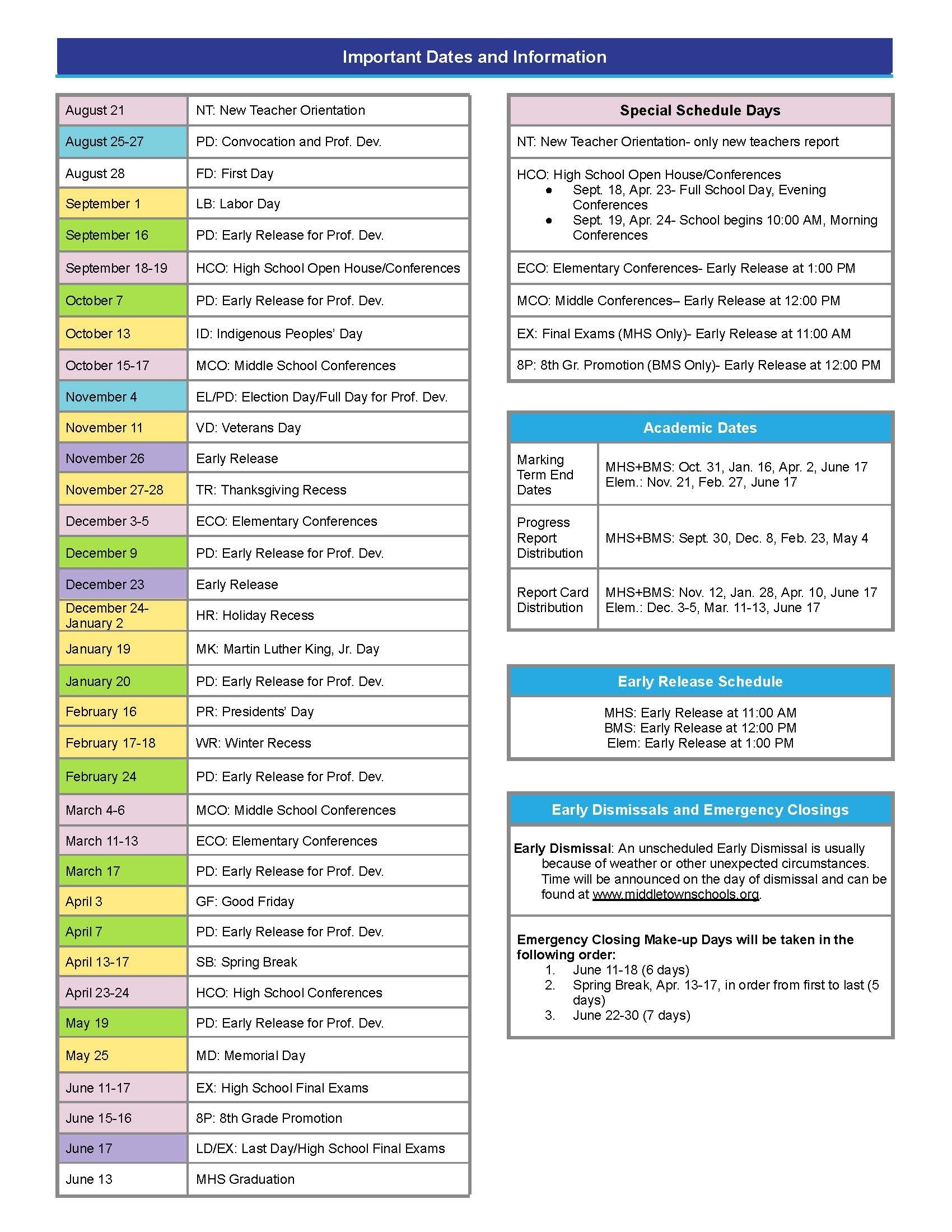 2025-2026 Academic Calendar