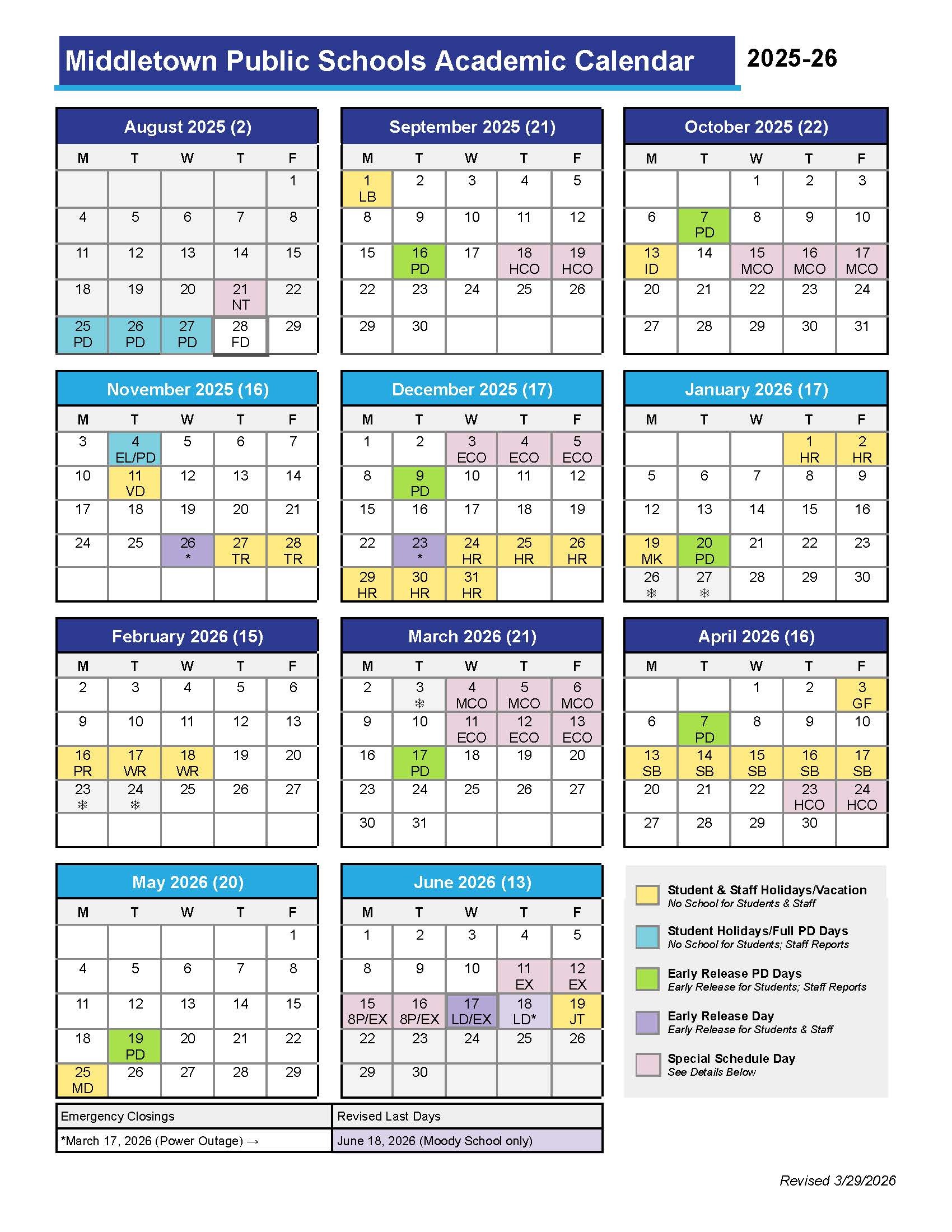 2025-2026 Academic Calendar