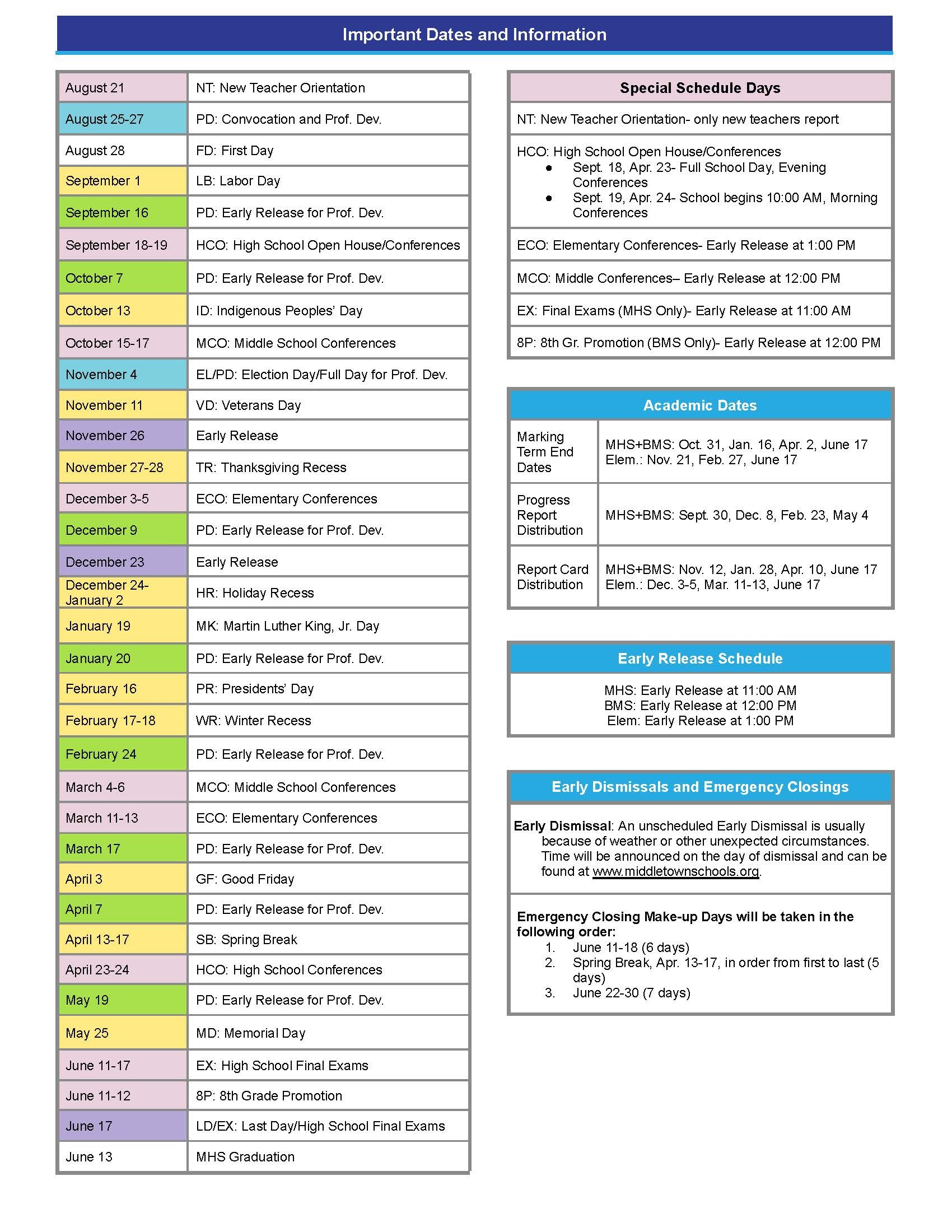 2025-2026 Academic Calendar