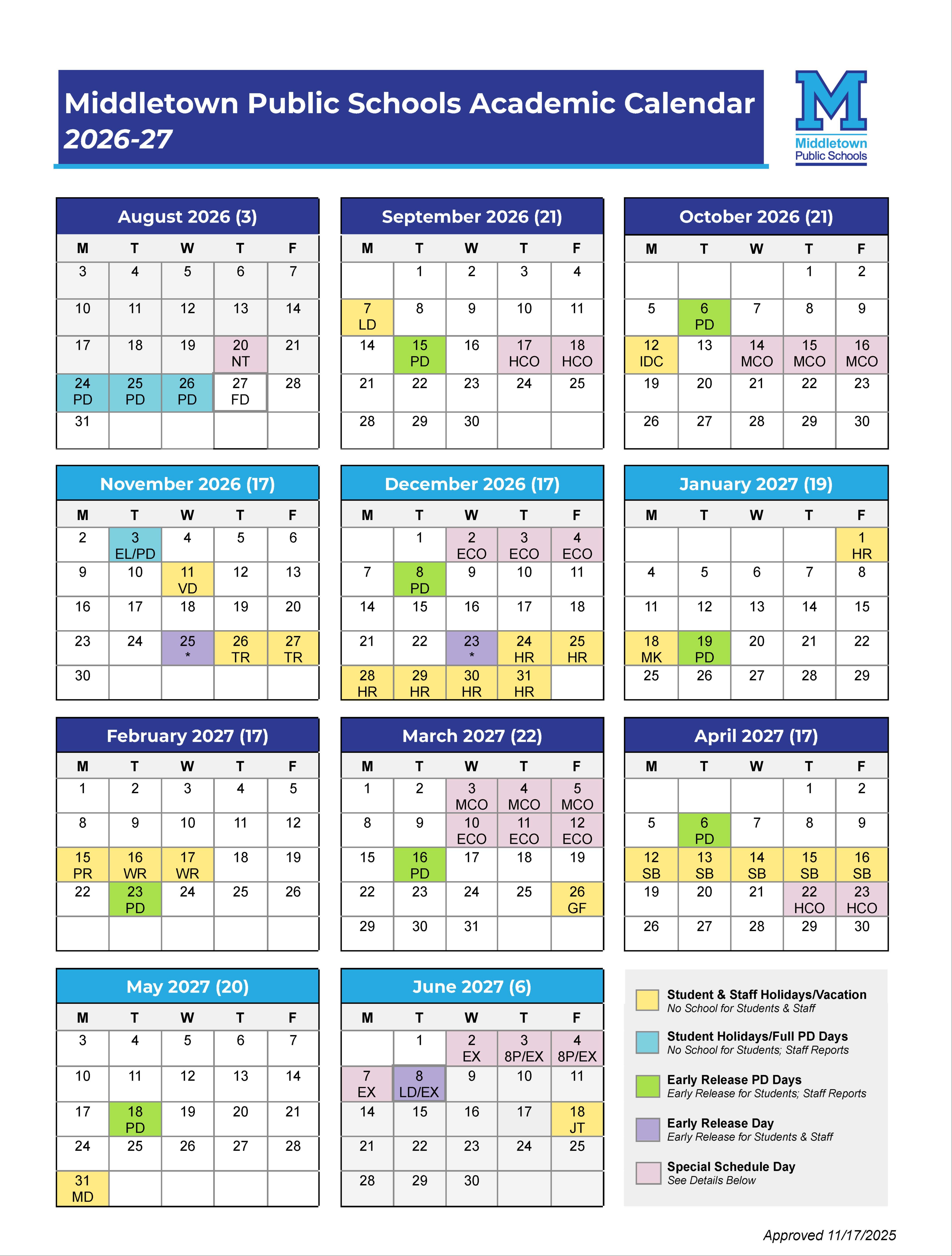 2026-2027 Academic Calendar