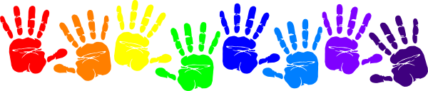 Colored painted hands
