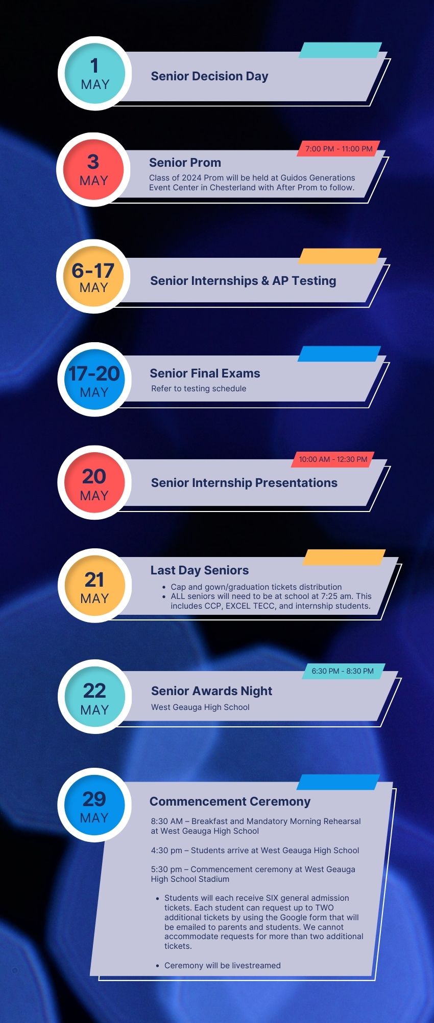 Senior Calendar of Events