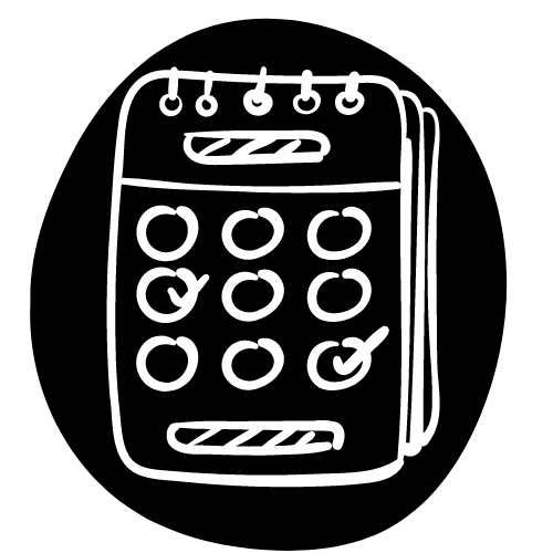 CALENDAR WITH CHECK MARKS