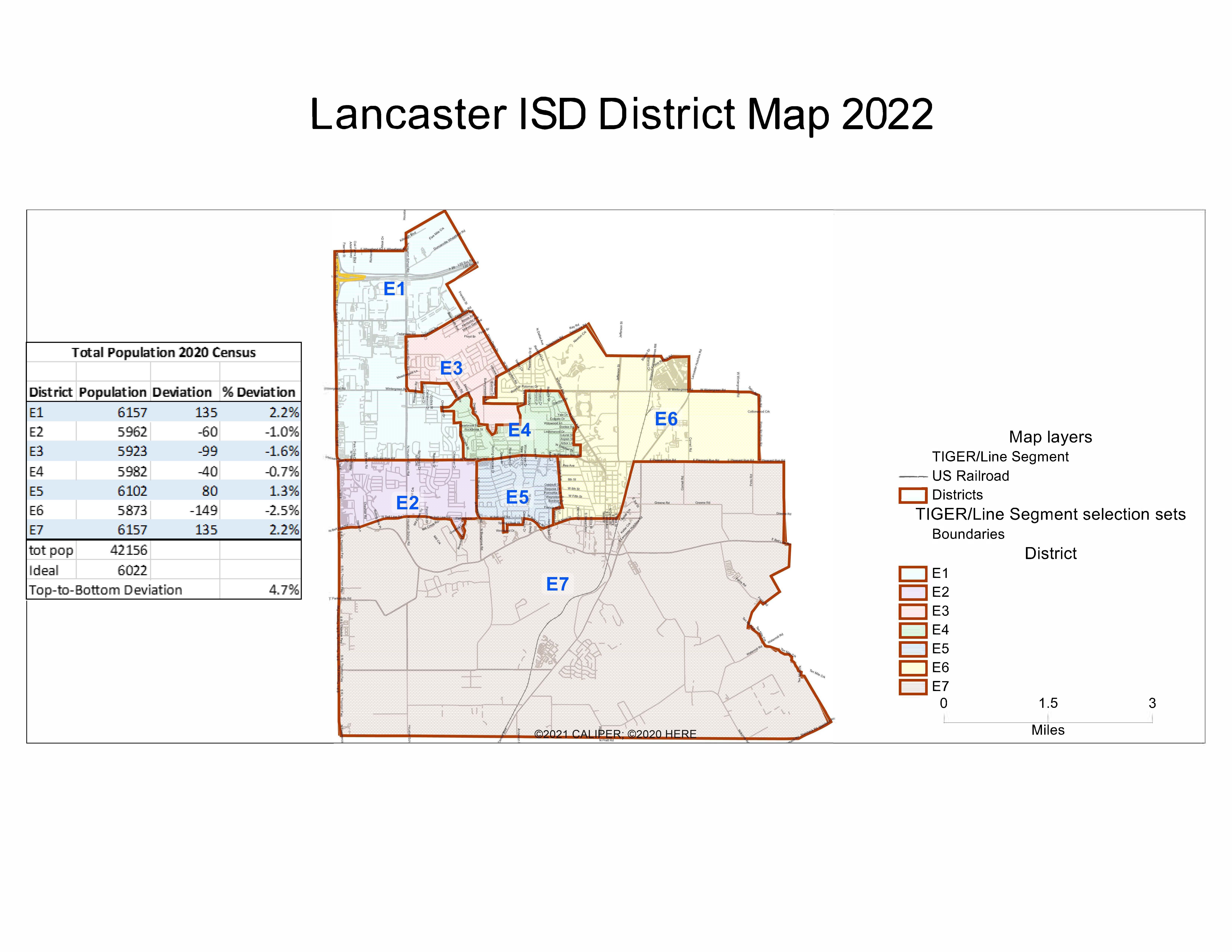 Lancaster ISD District Map 2022