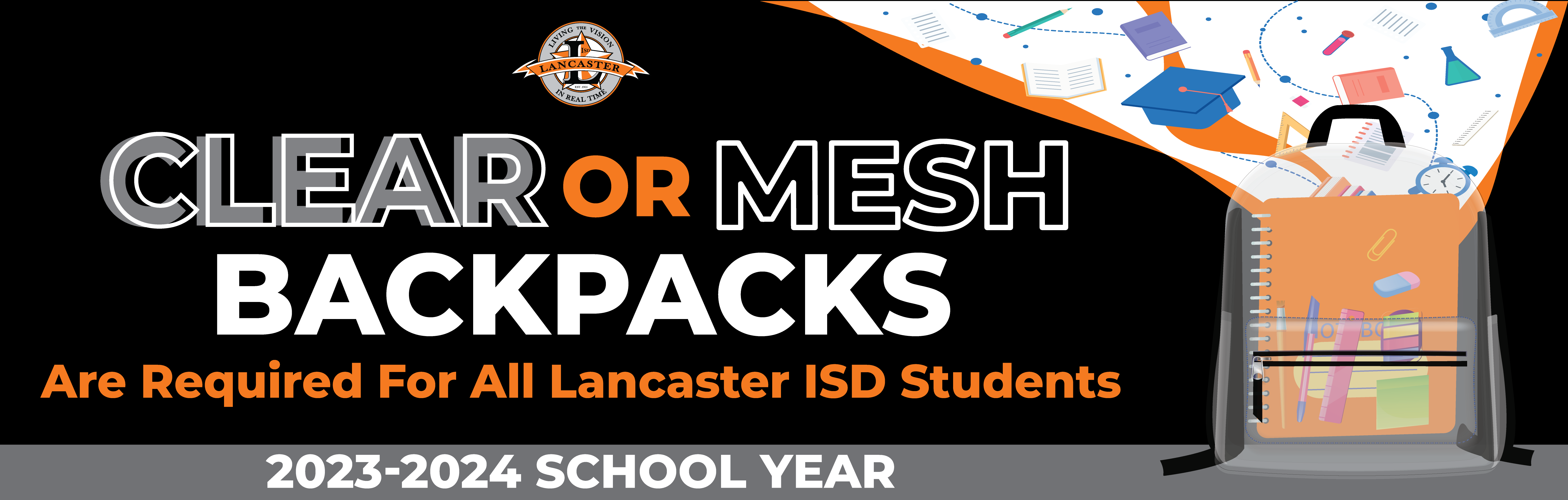 Clear Backpack Requirement Lancaster Independent School District