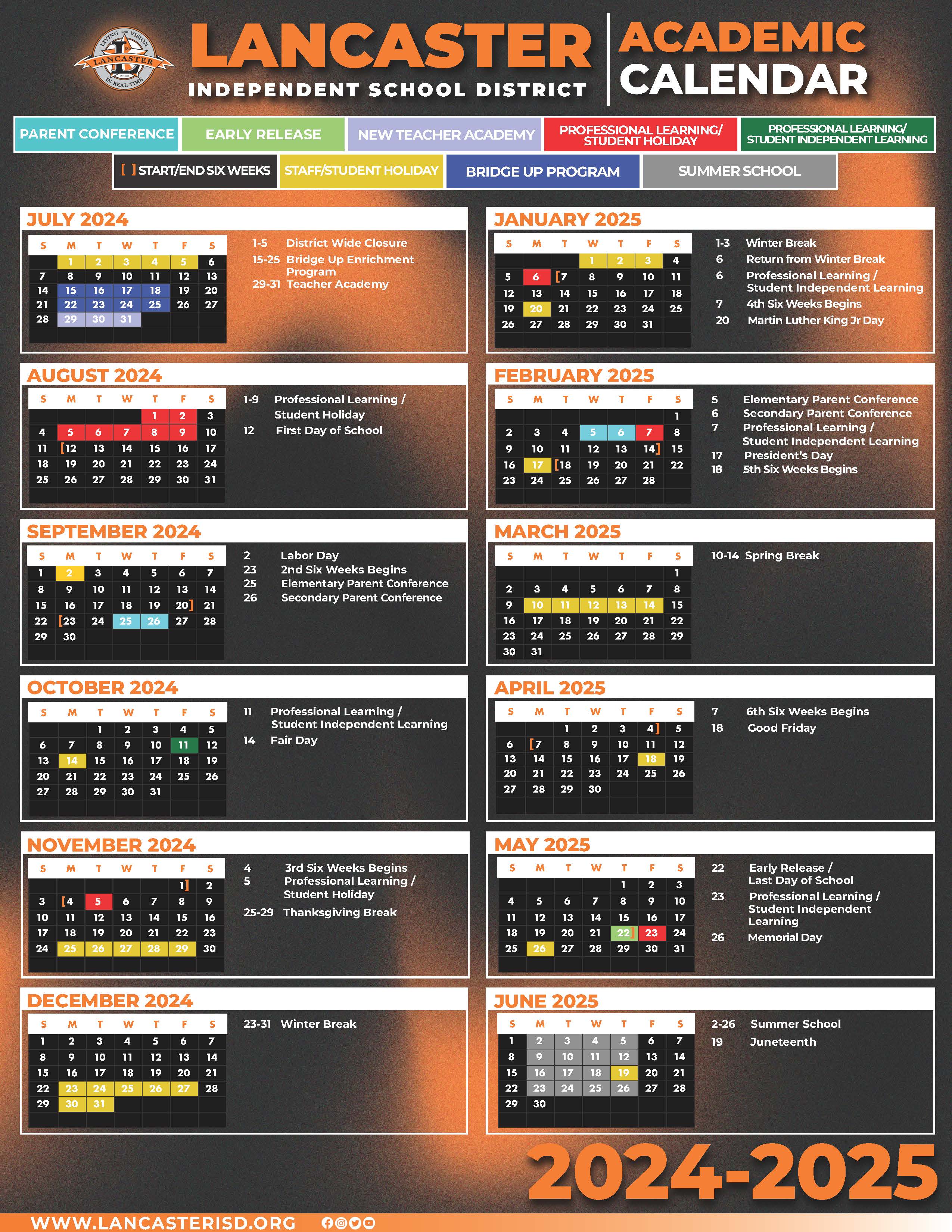 2024-2025 Academic Calendar