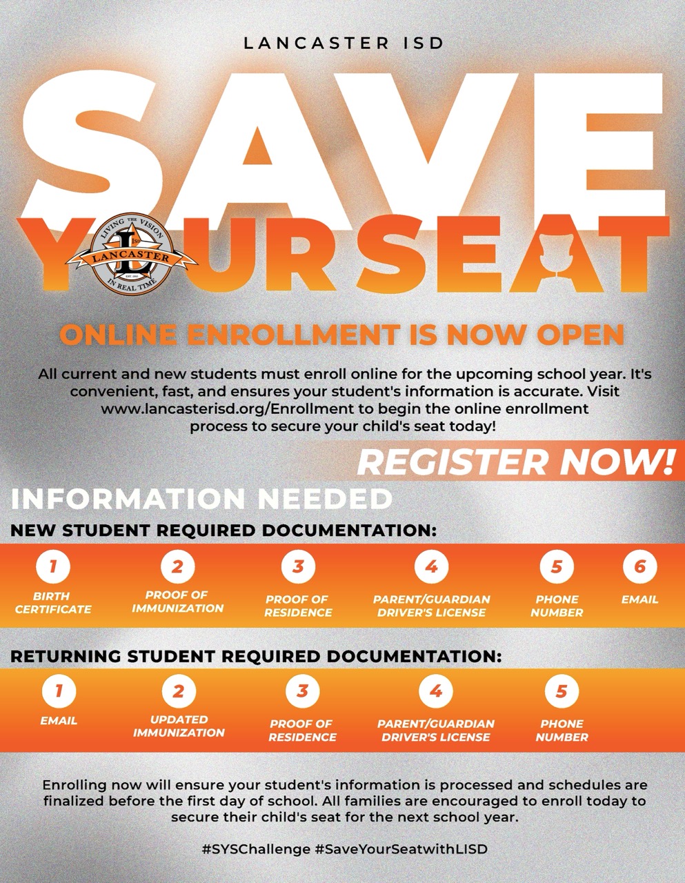 Save Your Seat in Lancaster ISD