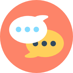 messaging icons in orange circle