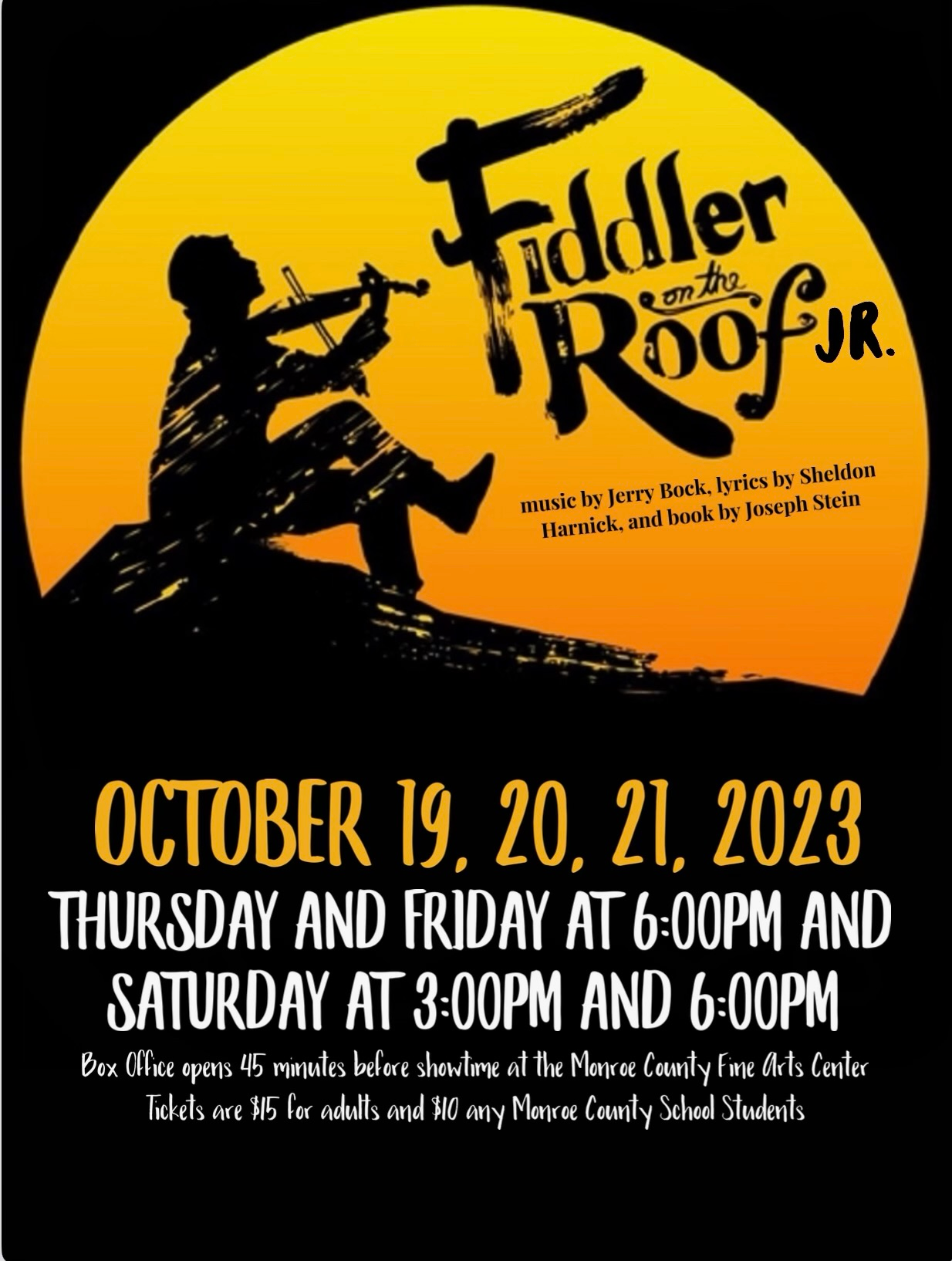 Fiddler on the Roof at the FAC October 19 - 21