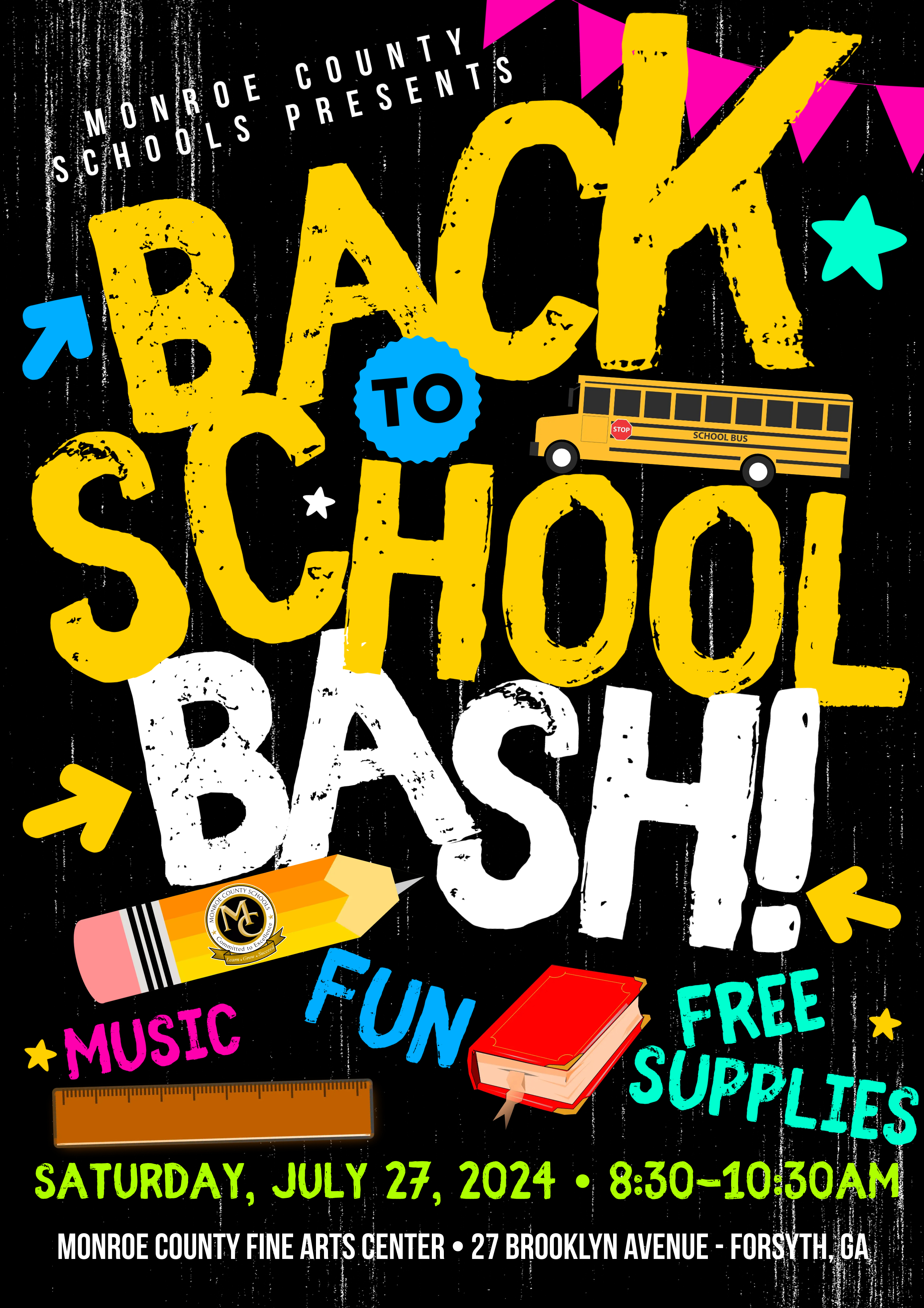 back to school bash 07/27 at 8:30 a.m.