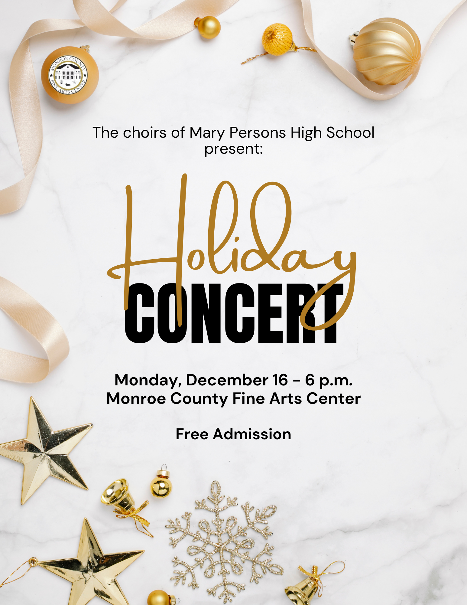 MP chorus concert on 12/16