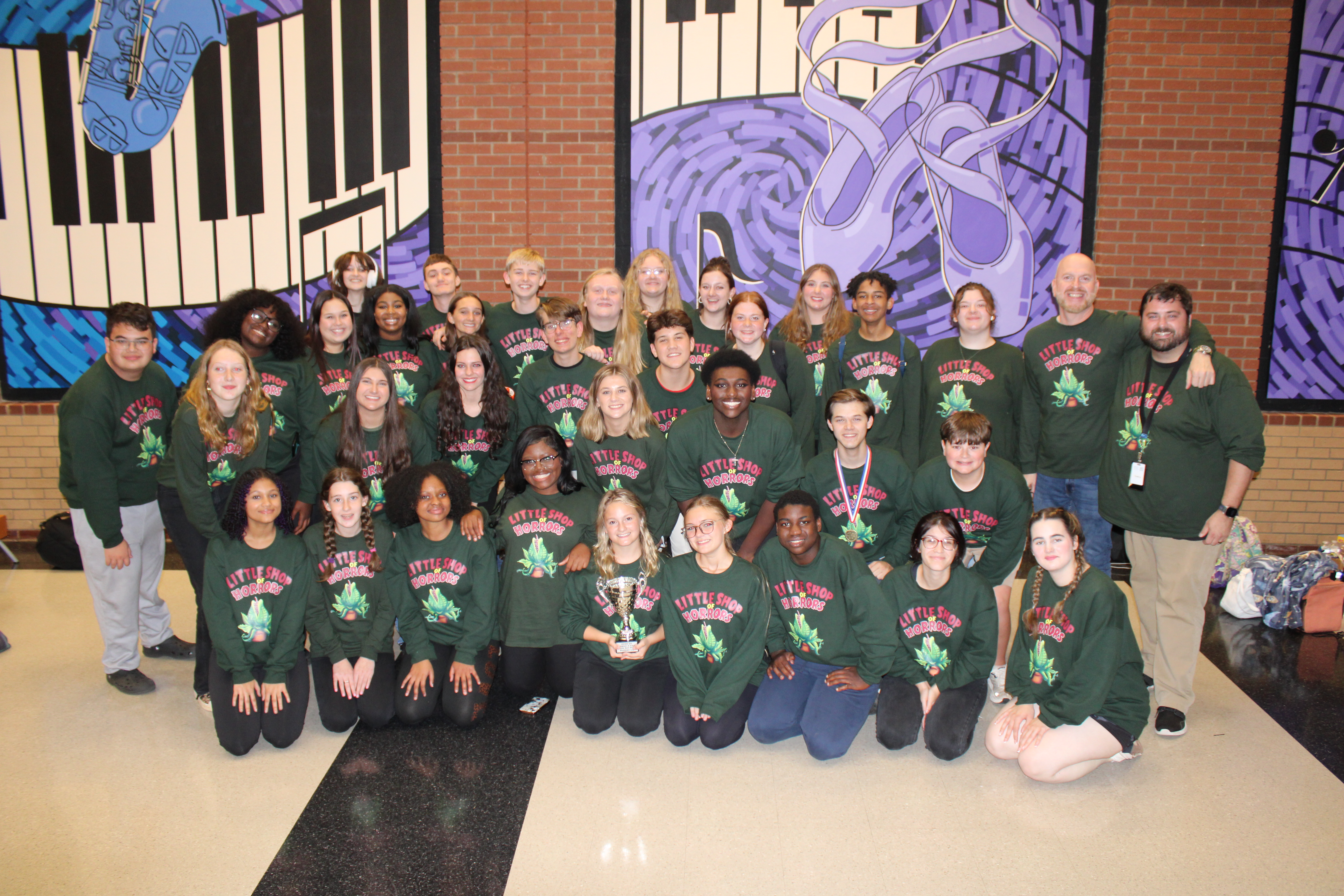 MP theatre kids with their awards at regional competition