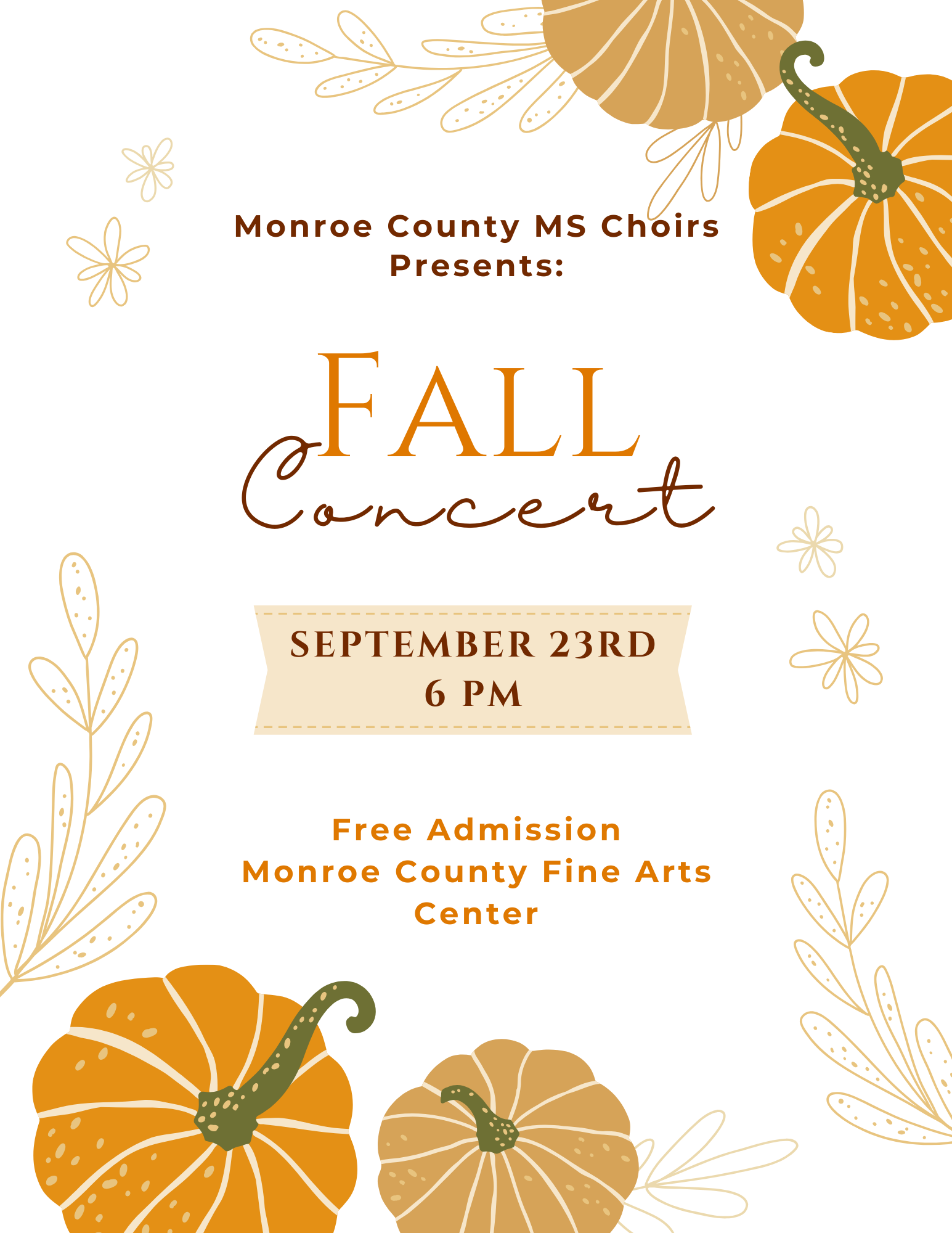 MCMS Chorus concert 6 p.m. on September 23