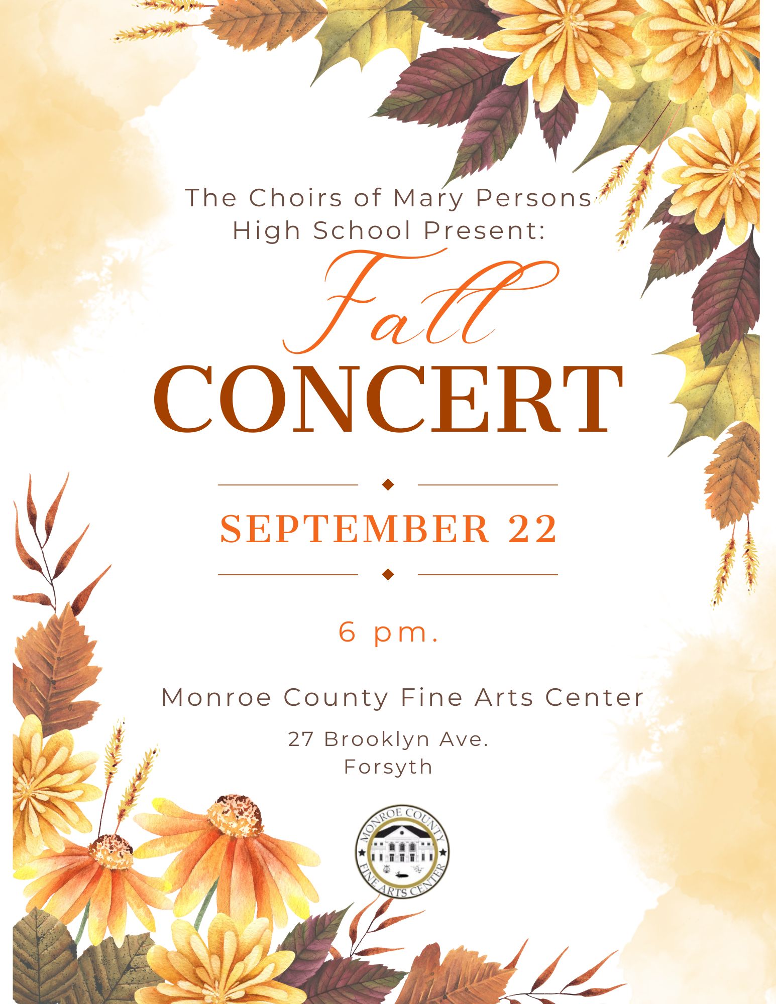 MP chorus concert sept. 22 6 p.m.