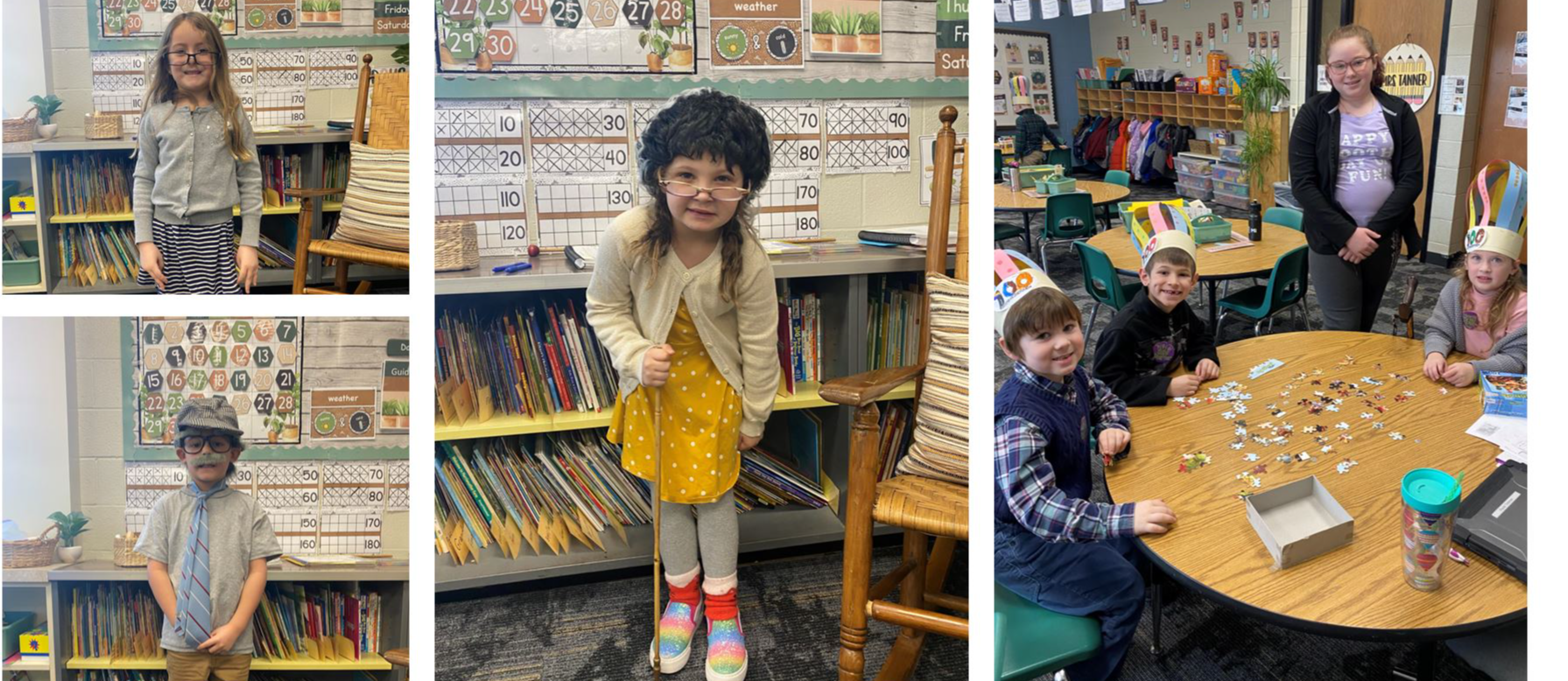 100th day of school - kids dress-up as 100 year olds