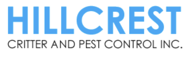 Blue logo with the words "HILLCREST CRITTER AND PEST CONTROL INC." in bold.