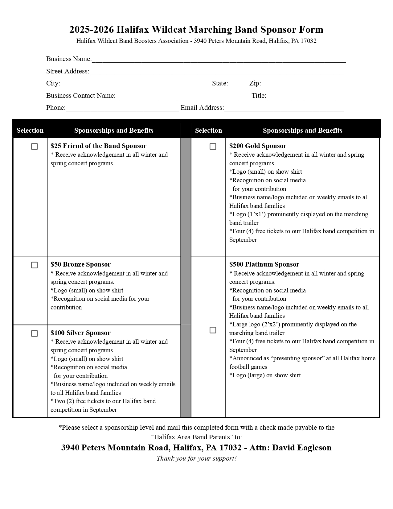 Sponsor Form