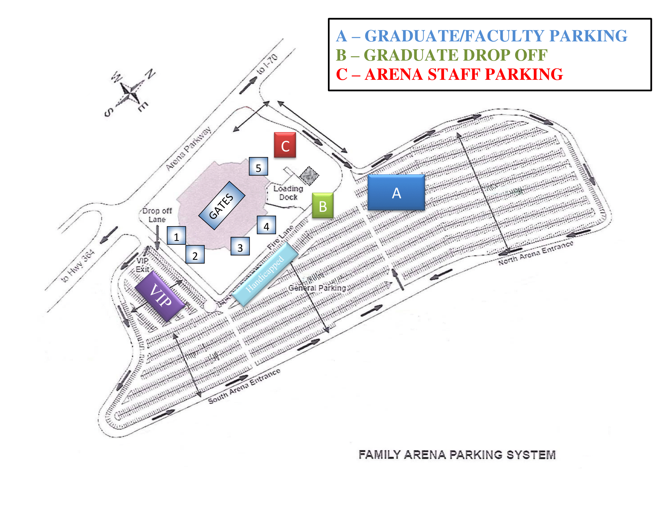 Graduation Day Parking Map