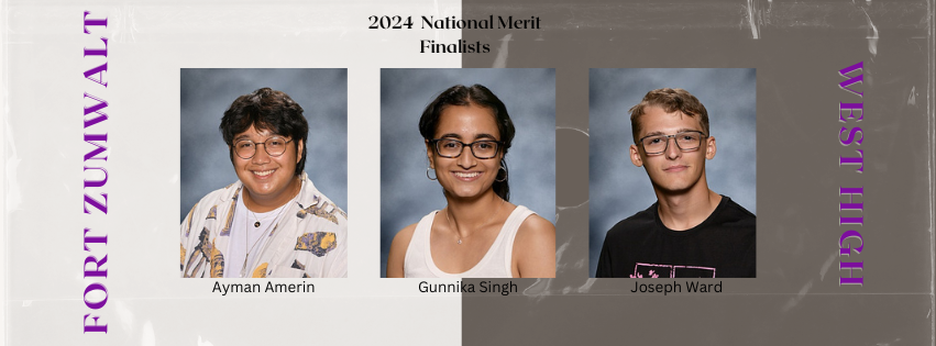 2024 National Merit Finalists: Ayman Amerin, Gunnica Singh and Joseph Ward