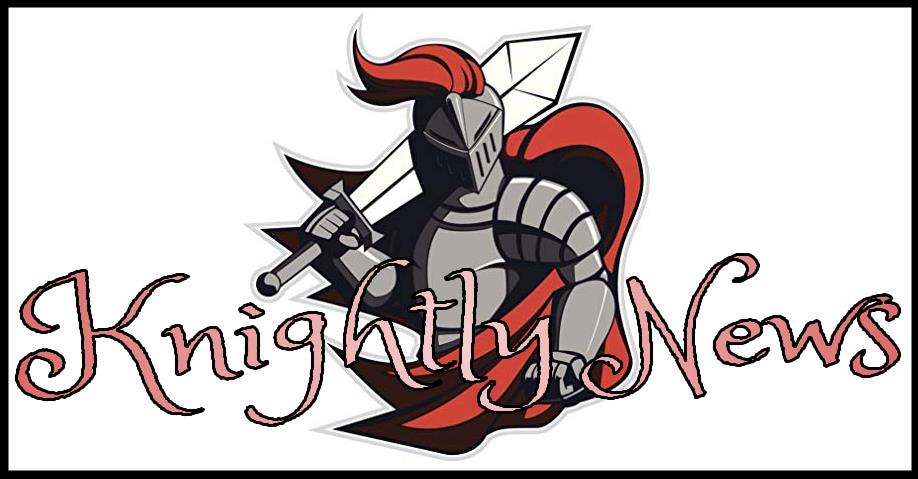knightly news with knight logo behind words on white background
